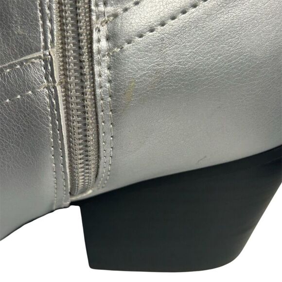 Arula Women's Silver Knee-High Cowboy Boots Size 9 Western Style - Picture 11 of 15